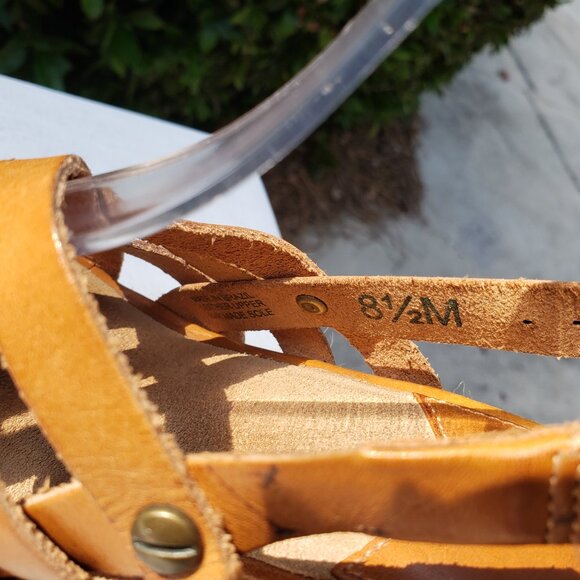 MICHAEL KORS | Tan Leather Slingback Wedge Heels - Picture 11 of 13